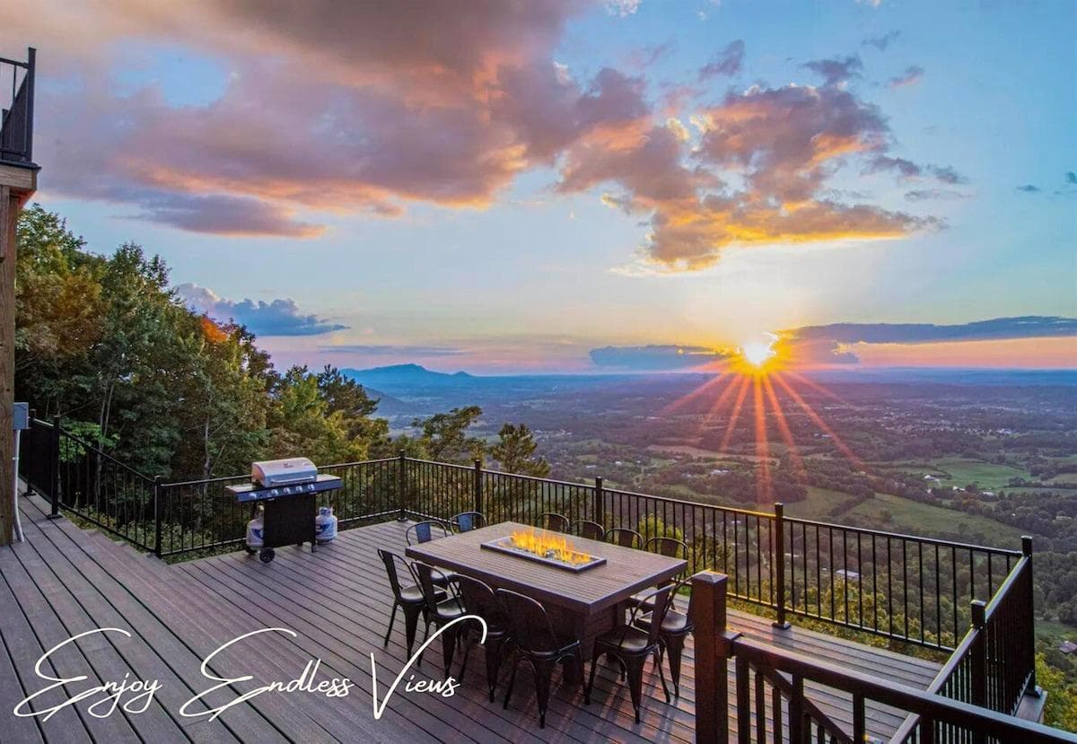 Greet the day with a spectacular sunrise from this inviting outdoor seating area, surrounded by peaceful scenery.